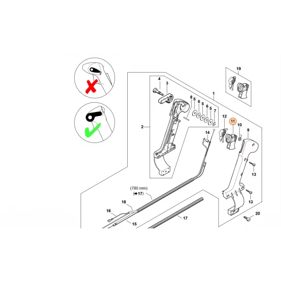 STIHL  Dźwignia sterowania główną przepustnicą 4203 182 1003